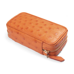 Lujosa Funda de cuero de avestruz para cigarrillos, soporte para bolso de tabaco hecho a mano - Product Image 4