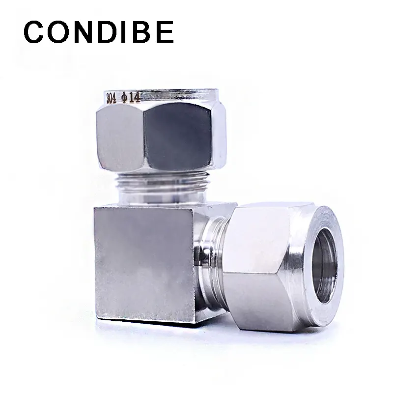 Condibe ss 316 swagelok 90 graden dubbele beentje instrument tubing union elbow connector fitting