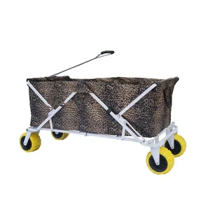 Extra large utility all terrain beach garden wagon folding camping cart for outdoor use basket truck & shopping trolley