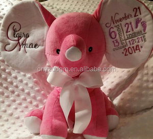 Vendita calda peluche peluche monogramma elefante annuncio di nascita giocattolo ricamato - Product Image 2