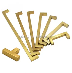 New Regular Customized Metal stainless steel square brass cabinet handle