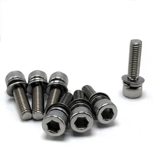 Socket cap head screw with captive washer and flat washer