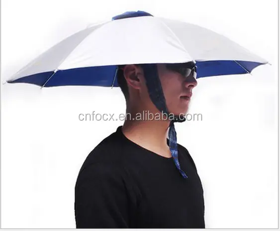 Guarda-chuva de pesca com cabeça dobrável, chapéu guarda-chuva ultravioleta para pesca