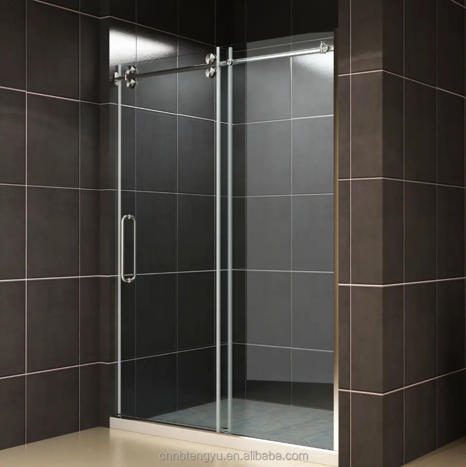 Классическая стеклянная душевая дверь для ванной комнаты/душевая дверь из нержавеющей стали с двойными роликами