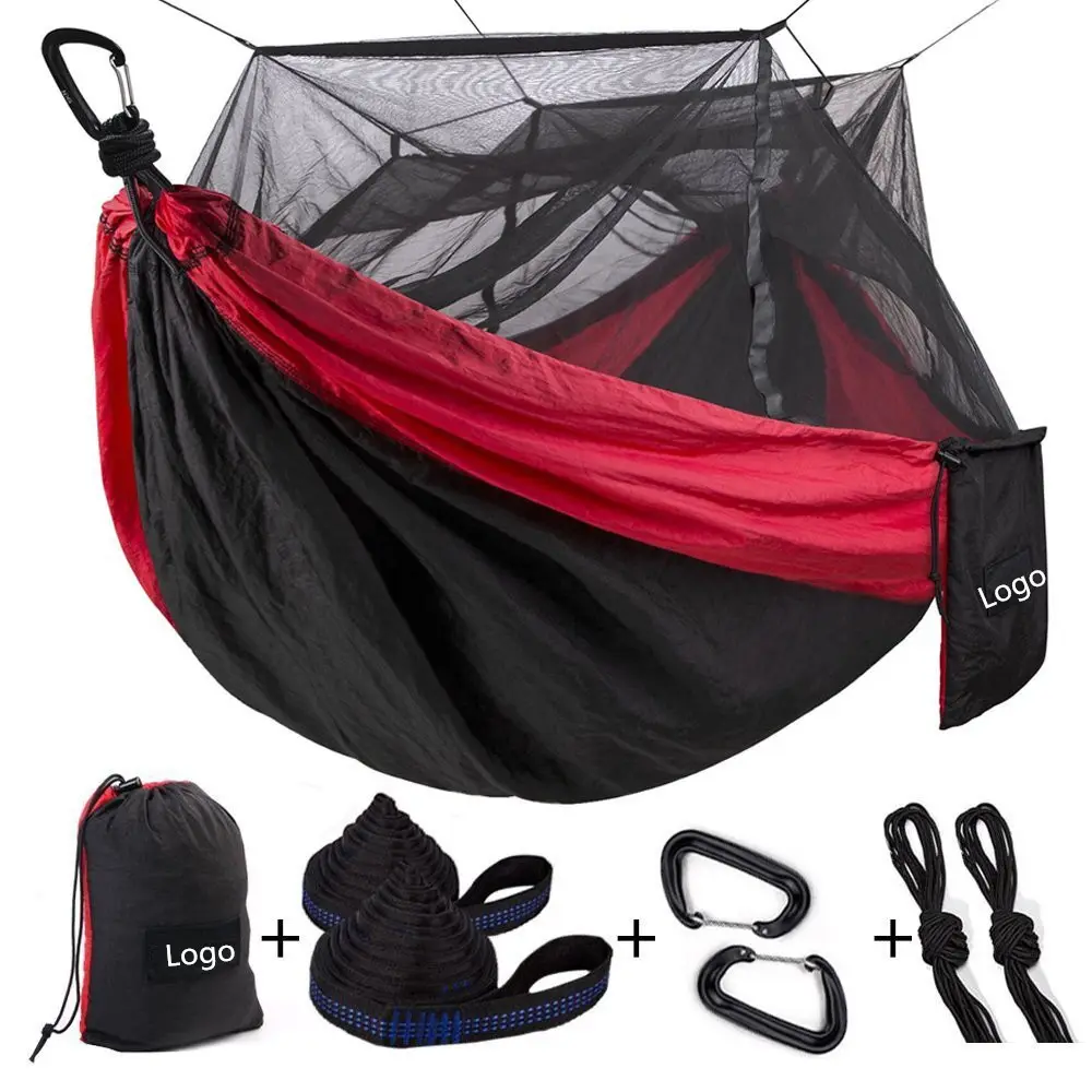 WOQI Moskito netz Outdoor Hängematte Reise bett Leichte Fallschirm Stoff Doppel Camping Hängematte