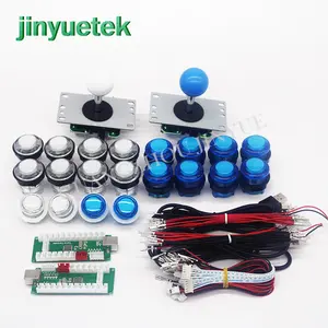 Diy Arcade Kast Kit Nul Vertraging Usb Encoder Om Pc 8Way Joystick Diy Kit Led Drukknop Voor Game Machine