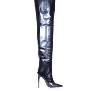 WETKISS Großhandel Lange Über Knie Gladiator Stiefel Damen Latex Fetisch Stiletto Oberschenkel Hohe Latex Stiefel Latex Oberschenkel Hohe Stiefel OEM