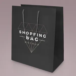 도매 럭셔리 블랙 신발 의류 포장 종이 가방 인쇄 사용자 정의 로고 의류 쇼핑 선물 보석 와인 종이 가방