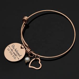 Personnalisé D'inspiration <span class=keywords><strong>Message</strong></span> Gravé Personnalisé plaque Coulissante coeur perle Charme Ajuster <span class=keywords><strong>Fil</strong></span> Ani Bracelets - Product Image 3