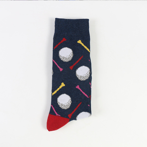 All'ingrosso moda divertente Jacquard Golf di bambù equipaggio degli uomini vestono calzini per gli uomini - Product Image 3