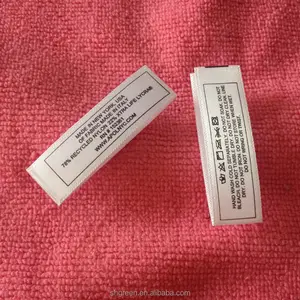 Ucuz moda yumuşak yıkanabilir saten kumaş baskılı bakım giysiler için etiket