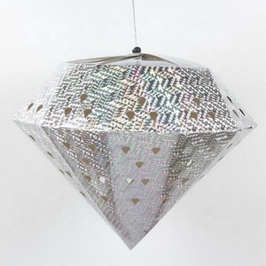 30 Cm Laser Lubang Gantung Bentuk Diamond Pernikahan Lampu Liontin Dekorasi Berlian Lentera