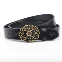 Bán Buôn Phụ Nữ Da Thật Retro Thắt Lưng Phong Cách Quốc Gia Hoa Khóa Rỗng Da Bò Nữ Fancy Belt