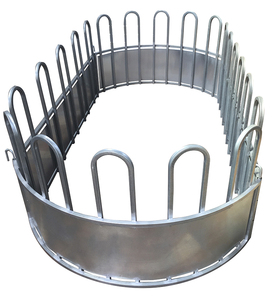 Aço bale loop top Entregando Equipamento portátil gado cavalo feno alimentador com telhado alimentadores animais