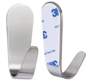 20-pack <strong>Wall</strong> Mounted Stainless Steel Self Adhesive <strong>Sticky</strong> <strong>Hooks</strong> - Product Image 1