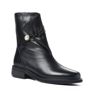 WETKISS-<span class=keywords><strong>Botas</strong></span> de ante de cuero para <span class=keywords><strong>mujer</strong></span>, hechos a mano plano Botines de tacón, estilo clásico italiano, para invierno - Product Image 2