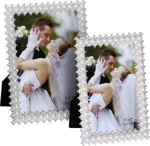 In lega di zinco D'argento o Peltro placcato <span class=keywords><strong>Photo</strong></span> <span class=keywords><strong>Frame</strong></span> con Perle - Product Image 1