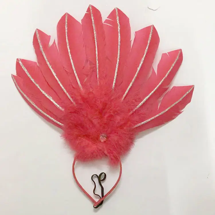 Samba plume coiffe rouge carnaval pluma roja Samba traje diadema-adulto Cosplay/disfraces de Halloween