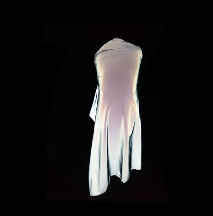 Vendite calde multicolor 4 vie sole argento riflettente tessuto elasticizzato glow in the dark per lo sport giacche