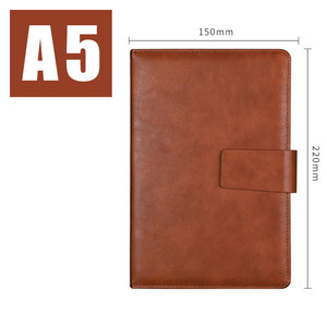 Cuaderno <span class=keywords><strong>A5</strong></span> personalizado de cuero de PU alto, diario de tapa dura de negocios con hilo de botón magnético en <span class=keywords><strong>T</strong></span>, encuadernación de costura del fabricante - Product Image 6