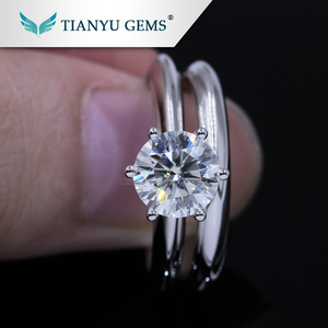 per sempre un 1.25ct moissanite del diamante 14 k/18 K anello di nozze di diamante/anello di fidanzamento - Product Image 1