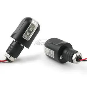 Motocicleta LED Turn Signal Luz Indicadora Blinker Handle Bar End Guiador Do Motor de Luz