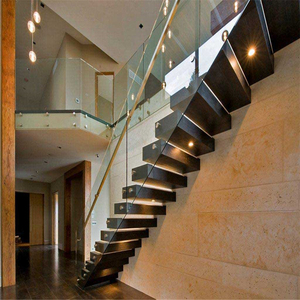 <span class=keywords><strong>Escalier</strong></span> <span class=keywords><strong>flottant</strong></span> en bois moderne avec <span class=keywords><strong>garde</strong></span>-<span class=keywords><strong>corps</strong></span> en verre pour intérieur - Product Image 6