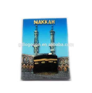 Kunden spezifische Designs Saudi-Arabien Souvenirs Makkah Kaaba Harz Kühlschrank Kühlschrank Magnet Makkah Souvenir