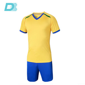 Wholesale blank new design men's yellow blank football jersey - Product Image 2