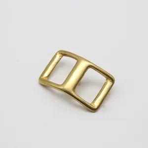 Small 1 1/2" X 5/8" Equestrian Square Buckle Solid Pattern Hardware For Horses Made From Durable Brass Material