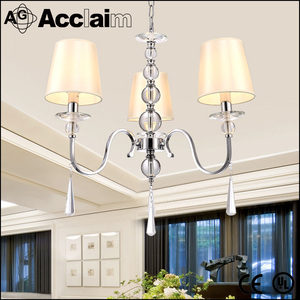 European hotel classic grand LED <span class=keywords><strong>lampadario</strong></span> di cristallo <span class=keywords><strong>con</strong></span> paralume in tessuto - Product Image 4