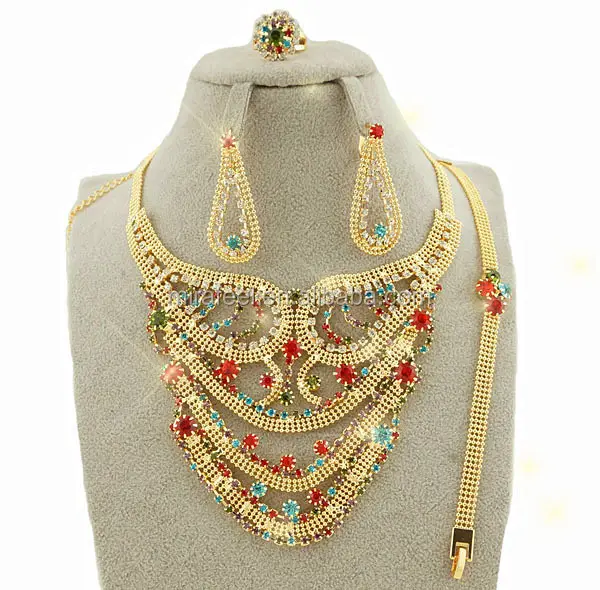 Pierres colorées brillantes, bijoux africains en or, vente en gros, nouvelle collection 2015