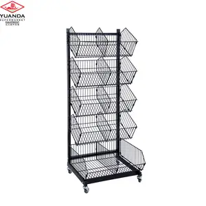 Présentoir de pain en fil, équipement de supermarché, présentoir à mailles, cage - Product Image 1