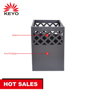 Gỗ đốt nóng xách tay BBQ brazier ngoài trời vuông firepit vườn cháy <span class=keywords><strong>Pit</strong></span> giỏ - Product Image 3