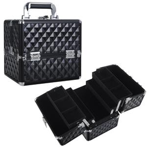 Maletín para maquillaje, estuche de belleza para esteticista, equipaje de mano negro, estuche de maquillaje de belleza de estilo diamante - Product Image 4
