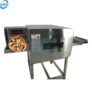 Commercial rotating conveyor gas pizza oven