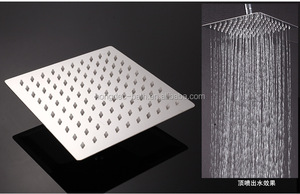 Soffione <span class=keywords><strong>Doccia</strong></span> Quadrato 8 Pollici a Pioggia, Finitura Cromata, LED, Acciaio <span class=keywords><strong>Inox</strong></span> 304 Ultra-sottile per Bagno - Product Image 3