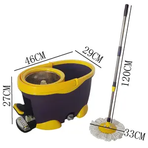 Manufacture Long Telescopic Handle 360 Spin Plastic Mopper Floor Cleaning Mop With Bucket With Flat Mop Self Wringing Mop