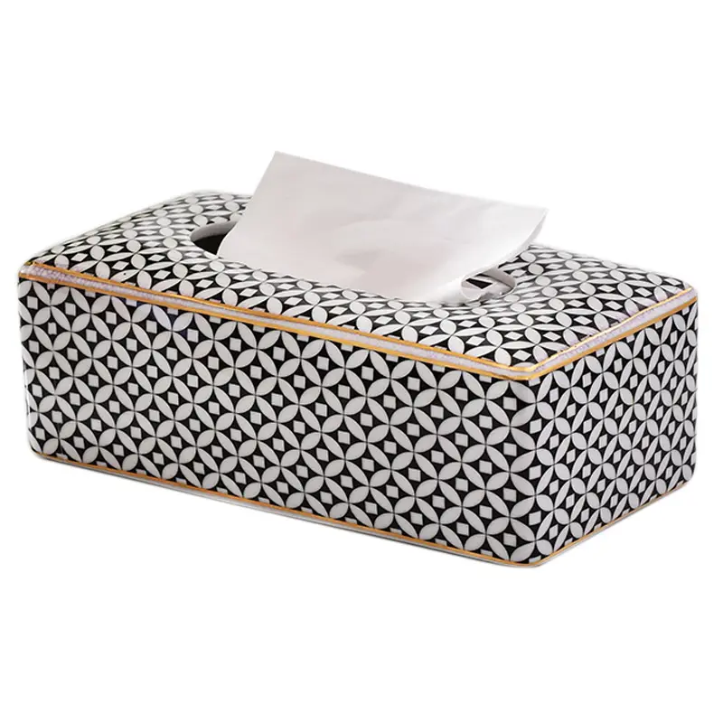 Фарфоровая коробка для салфеток T001 Chaozhou fengxi, ручная работа, керамическая роспись, мозаичная бумага, коробка для салфеток, бумажный держатель