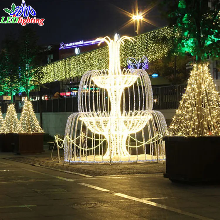 3D led christmas figures outdoor use warm white 3d motif fountain light for christmas decoration