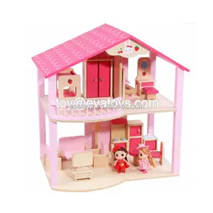 New Design Miniature Wooden Victorian Dollhouse Kit For Children W06A262