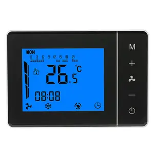 WiFi Smart Heat Pump Room Thermostat Temperature Controller 4.8 Inch Color  LCD Screen Programmable Touch Control/ Mobile APP/ Voice Control Compatible  with Alexa/Google Home for Home Office Hotel 