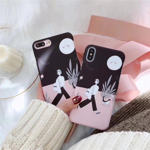 Caminar chica gato arte ilustración hard PC Phone caso para el iPhone x 8 8 más 7 6 s 6 Más - Product Image 1