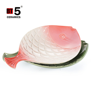 Forma de <span class=keywords><strong>pescado</strong></span> vajilla de cerámica placa para la cena - Product Image 1