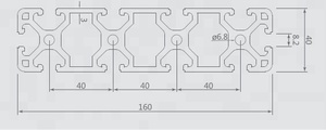 Perfil de alumínio industrial 40160 Torno CNC personalizado para processamento de forma quadrada personalizado direto da fábrica dos fabricantes