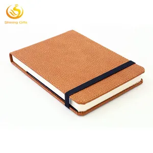 Factory Custom Cheap Tear Off Promotional PU Leather Journal Custom Notepad with Elastic Bands Supplier