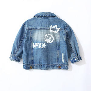 All'ingrosso Della Fabbrica Della Cina i bambini dei ragazzi di autunno della molla dei jeans turn over del collare cappotti - Product Image 2