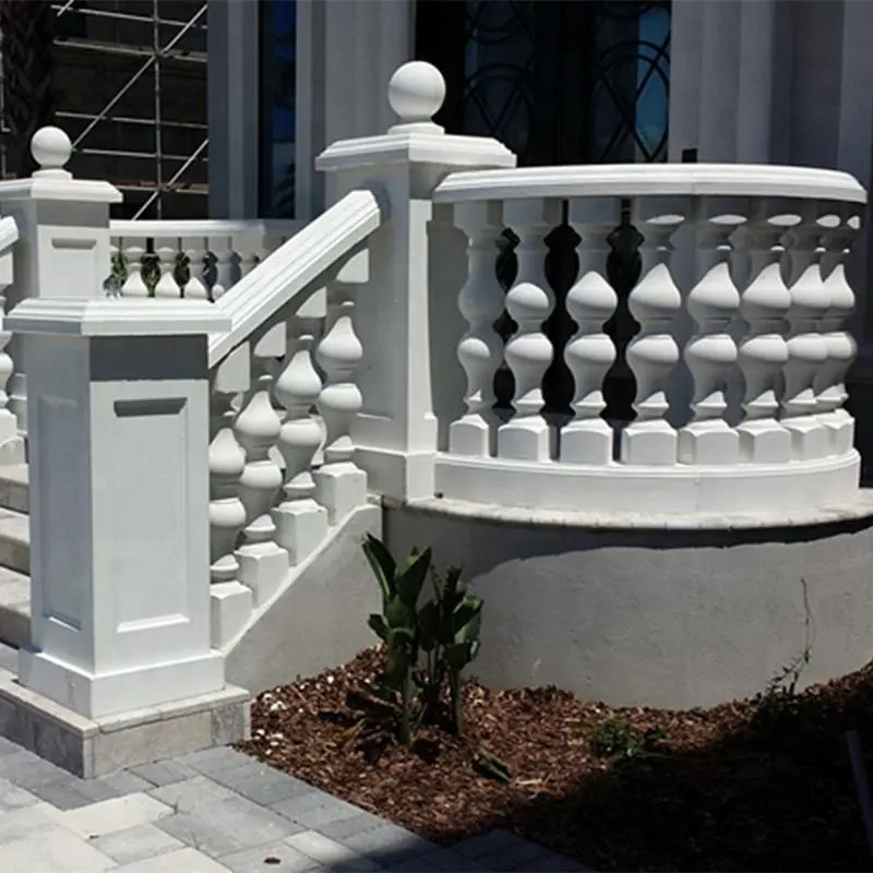 nóng bán đẹp bàn tay chạm khắc đá trắng baluster lan can