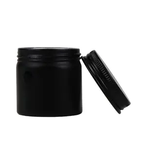 Wholesale 100% recycled storage aluminum can 200g matte black metal tin can empty coffee cans