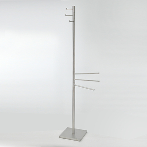 Toallero de baño giratorio de 3 rieles de acero inoxidable moderno con calentador y gancho de Albornoz para uso en hoteles y apartamentos - Product Image 1